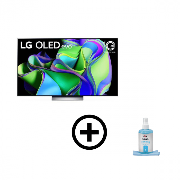 Pack Téléviseur écran 4K OLED LG - OLED65C3 + Kit de nettoyage écran Méliconi C200