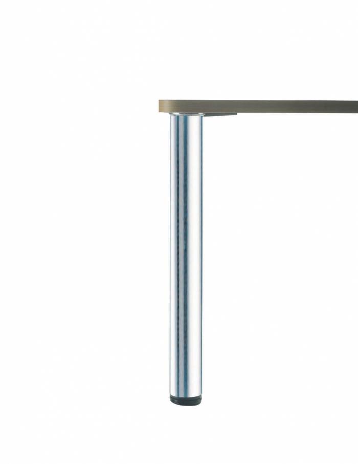 Lot de 8 pieds de table ronds en acier aspect inox H 870 mm - Ø80 mm ZDN8PR809 057