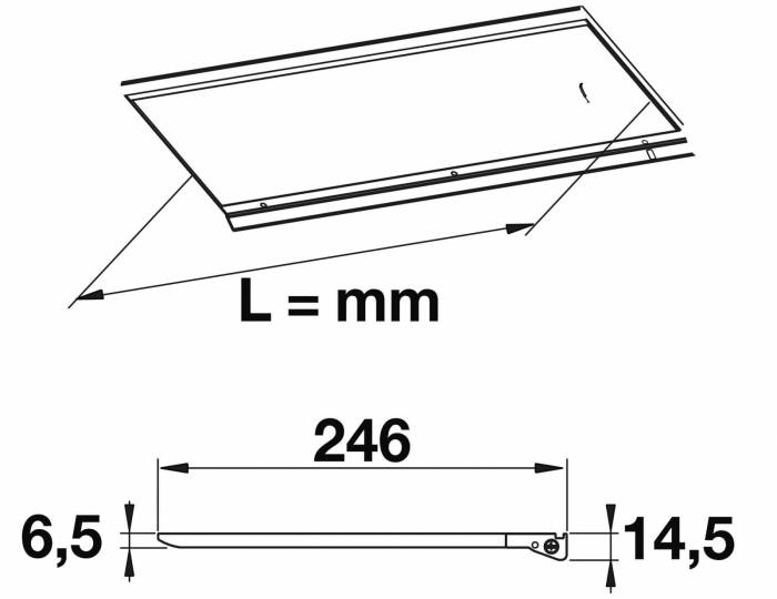 Panneau lumineux LED 450 mm à poser coloris Aluminium avec interrupteur ZEN RL34I 005