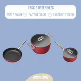 Pack ustensiles de cuisson PACK ROUGE 3 USTENSILES SMEG