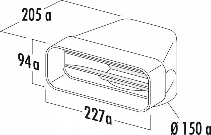 Accessoire et fond de hotte Adaptateur d'angle ø150 mm pour gaine plate de hotte NOVY - D906405
